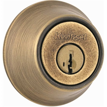Kwikset 660 Series Antique Brass Single Cylinder Deadbolt Featuring SmartKey Security 660 5 SMT RCAL RCS
